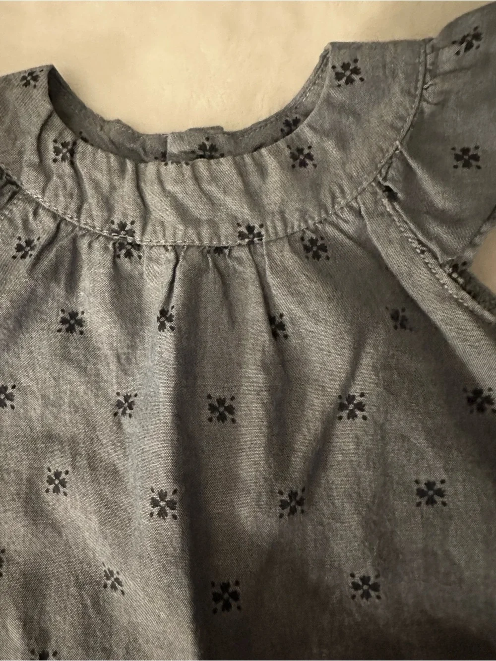 Carter's Gray Floral Eyelet One-Piece
